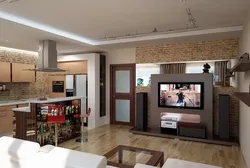 Oshxona bilan ichki dizayn studiya xonasi