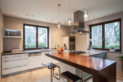 Kitchen Design In A House With Two Windows Photo