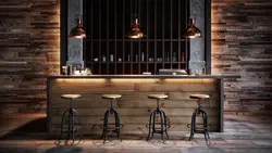 Loft üslubunda mətbəxin içərisində bar sayğacları