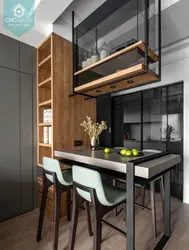 Loft üslubunda mətbəxin içərisində bar sayğacları