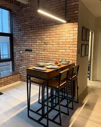 Loft uslubidagi oshxonaning ichki qismidagi bar taymerlari