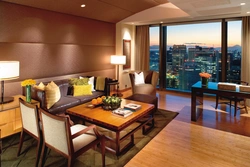 Living room interior in the evening