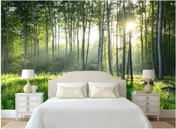 Wallpaper forest bedroom design