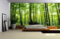 Wallpaper forest bedroom design