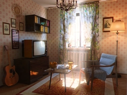Советский интерьер гостиной