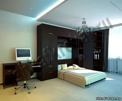 Комната спальня фото с кроватью и шкафом