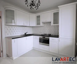 White MDF kitchen in the interior