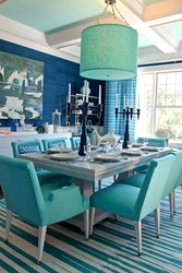 Mint chairs in the kitchen interior