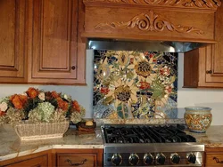 In the kitchen instead of tiles photo