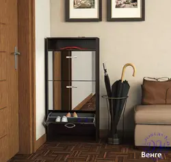 Ayaqqabı Rafı Və Güzgü Ilə Dəhliz Interyeri