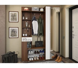 Hallway Interior With Shoe Rack And Mirror