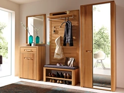 Hallway Interior With Shoe Rack And Mirror