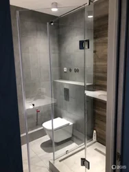 Design of a combined bathroom with shower partition