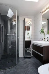 Design of a combined bathroom with shower partition