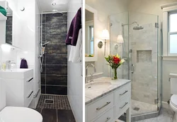 Design of a combined bathroom with shower partition