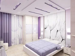 Bedroom design in lilac colors