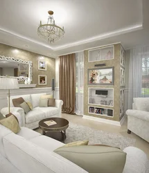 Living room in the color of coffee with milk photo