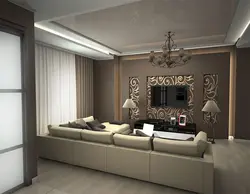 Süd fotoşəkili ilə qəhvə rəngində qonaq otağı