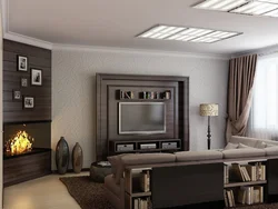 Süd Fotoşəkili Ilə Qəhvə Rəngində Qonaq Otağı