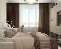 Coffee wallpaper in the bedroom interior