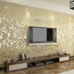 Wallpapering the living room photo