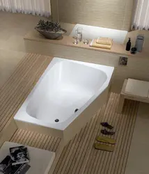 Photo of a bathtub with a custom bathtub