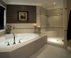 Photo of a bathtub with a custom bathtub