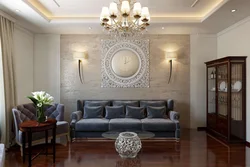 Living room interior wallpaper chandeliers