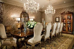 Living room interior wallpaper chandeliers