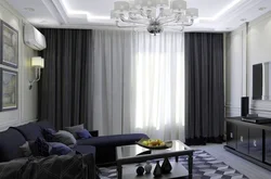 Curtains For The Living Room In A Modern Style Gray Photo