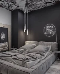 Gray Black Bedroom Interior