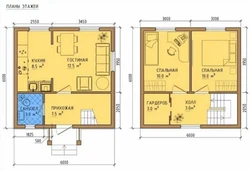 Hamam şəkli olan 6x6 ev