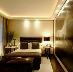Ceiling In The Bedroom With Lighting Without A Chandelier Photo