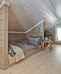 Attic design with gable roof bedroom