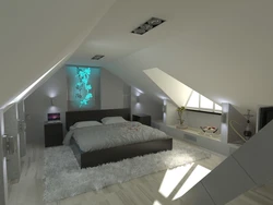 Attic Design With Gable Roof Bedroom