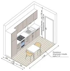 Kitchen 2 meters wide design