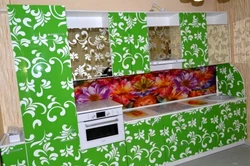 Kitchen in self-adhesive film before and after photos