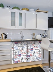 Kitchen in self-adhesive film before and after photos