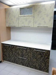 Kitchen in self-adhesive film before and after photos