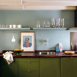 Khaki kitchen in the interior photo