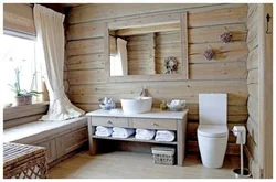 Wooden bathroom interior