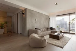 Wallpaper for plaster in the living room interior photo