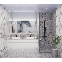 Bathroom interior made of plastic panels