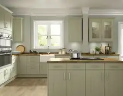 Оливковые фасады для кухни в интерьере