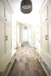 Tile design in a narrow hallway