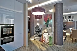 Columns in the kitchen interior