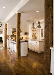 Columns in the kitchen interior
