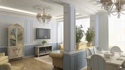 Columns in the kitchen interior