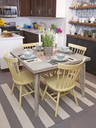 Small kitchen interior table and chairs