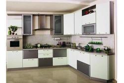 Corner combined kitchens photo